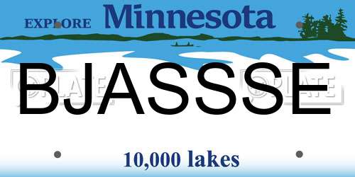 BJASSSE Minnesota License Plate