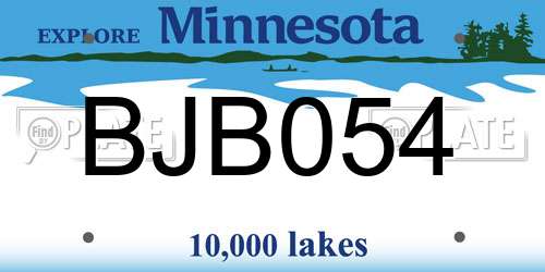 BJB054 Minnesota License Plate