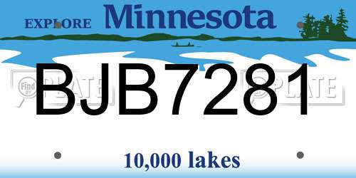 BJB7281 Minnesota License Plate