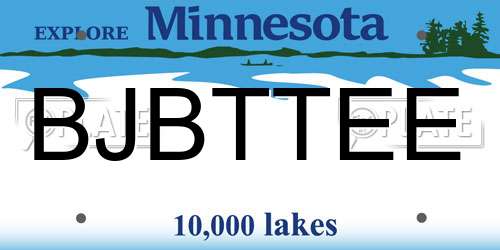 BJBTTEE Minnesota License Plate