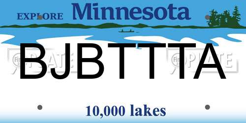 BJBTTTA Minnesota License Plate