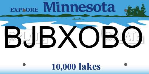 BJBXOBO Minnesota License Plate
