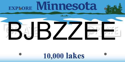 BJBZZEE Minnesota License Plate