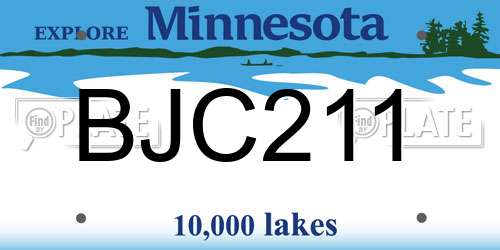 BJC211 Minnesota License Plate