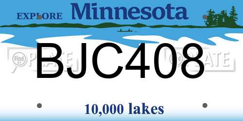 BJC408 Minnesota License Plate