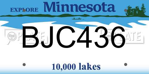 BJC436 Minnesota License Plate