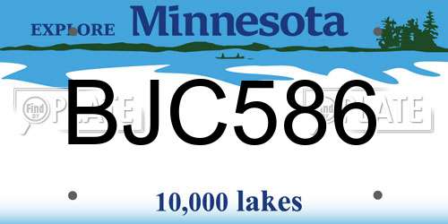 BJC586 Minnesota License Plate