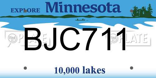 BJC711 Minnesota License Plate