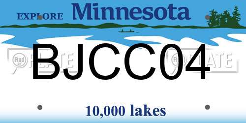 BJCC04 Minnesota License Plate