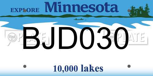 BJD030 Minnesota License Plate