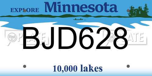 BJD628 Minnesota License Plate