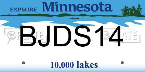 BJDS14 Minnesota License Plate