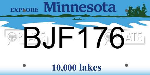BJF176 Minnesota License Plate