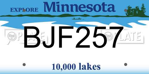 BJF257 Minnesota License Plate