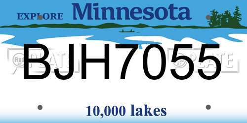 BJH7055 Minnesota License Plate