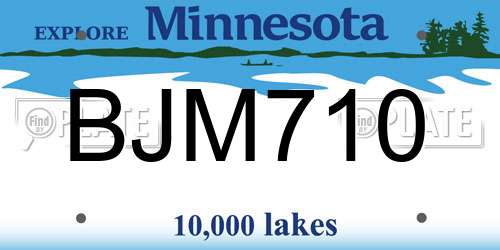 BJM710 Minnesota License Plate