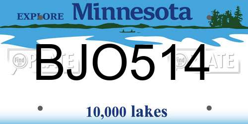 BJO514 Minnesota License Plate