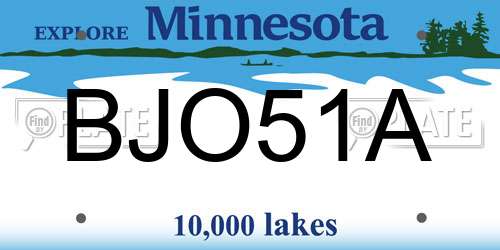 BJO51A Minnesota License Plate