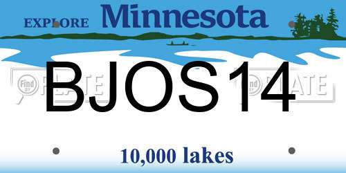 BJOS14 Minnesota License Plate