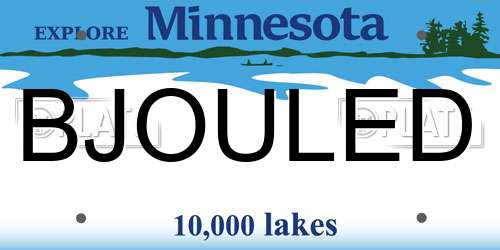 BJOULED Minnesota License Plate