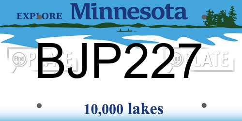 BJP227 Minnesota License Plate