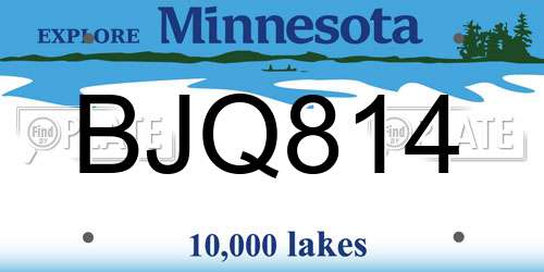 BJQ814 Minnesota License Plate