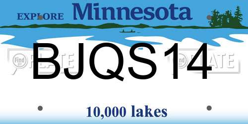 BJQS14 Minnesota License Plate