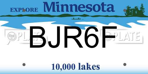 BJR6F Minnesota License Plate
