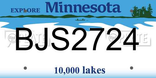BJS2724 Minnesota License Plate