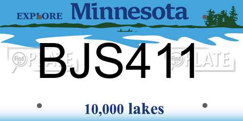 BJS411 Minnesota License Plate