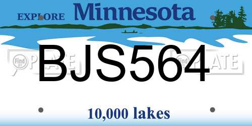 BJS564 Minnesota License Plate