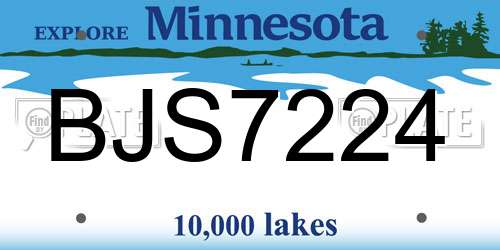 BJS7224 Minnesota License Plate