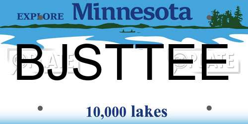 BJSTTEE Minnesota License Plate