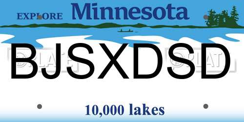 BJSXDSD Minnesota License Plate