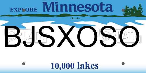 BJSXOSO Minnesota License Plate