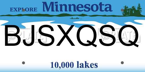 BJSXQSQ Minnesota License Plate