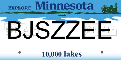 BJSZZEE Minnesota License Plate
