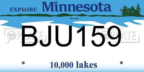 BJU159 Minnesota License Plate