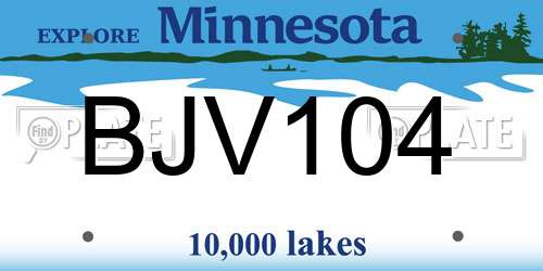 BJV104 Minnesota License Plate
