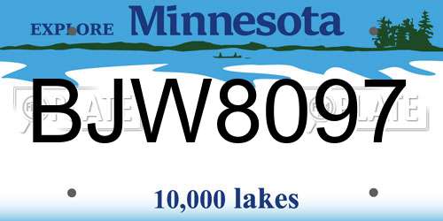 BJW8097 Minnesota License Plate