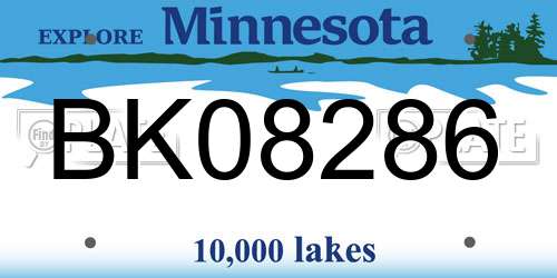 BK08286 Minnesota License Plate