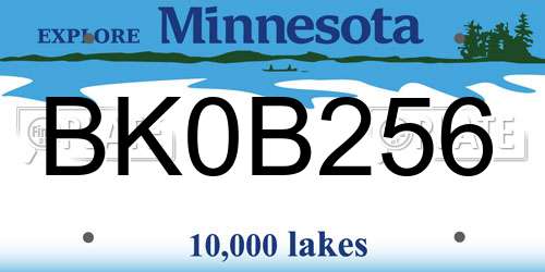 BK0B256 Minnesota License Plate