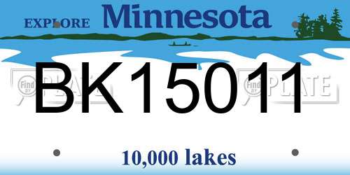 BK15011 Minnesota License Plate