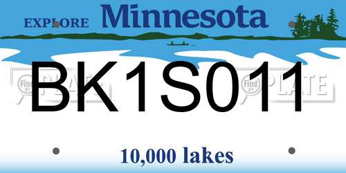 BK1S011 Minnesota License Plate
