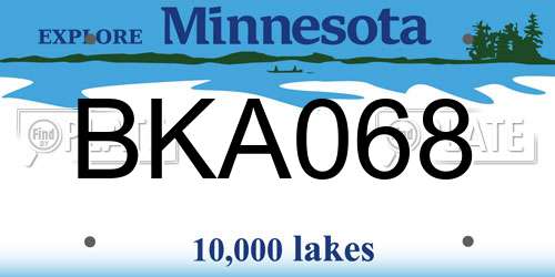 BKA068 Minnesota License Plate