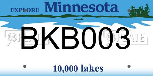 BKB003 Minnesota License Plate