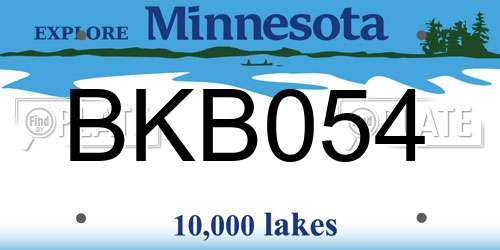 BKB054 Minnesota License Plate