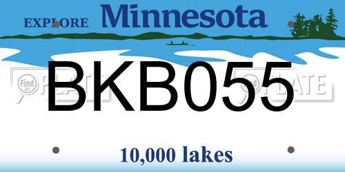 BKB055 Minnesota License Plate