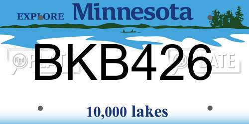 BKB426 Minnesota License Plate