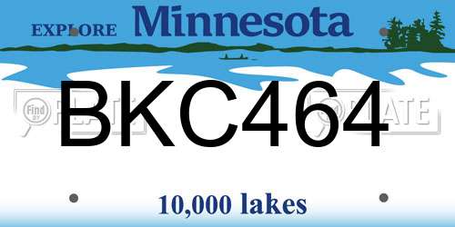 BKC464 Minnesota License Plate